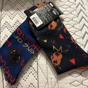 Marvel Men's Black and Blue Graphic Socks